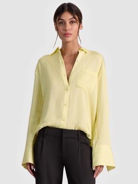 CRESCENDO STRIPE Yellow Striped Button-Down Shirt